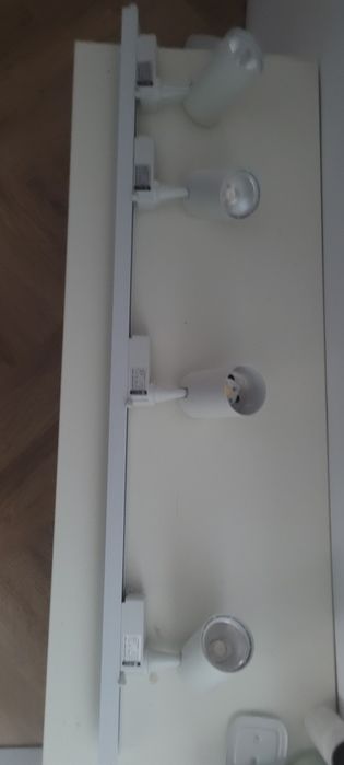 4x lampy punktowe szynowa z szyną 93cm brak 1 dyfuzora