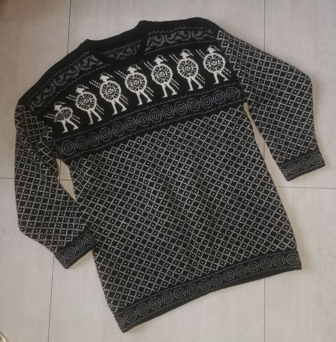 Norway L /XL nowy ciepły solidny sweter wool hand made