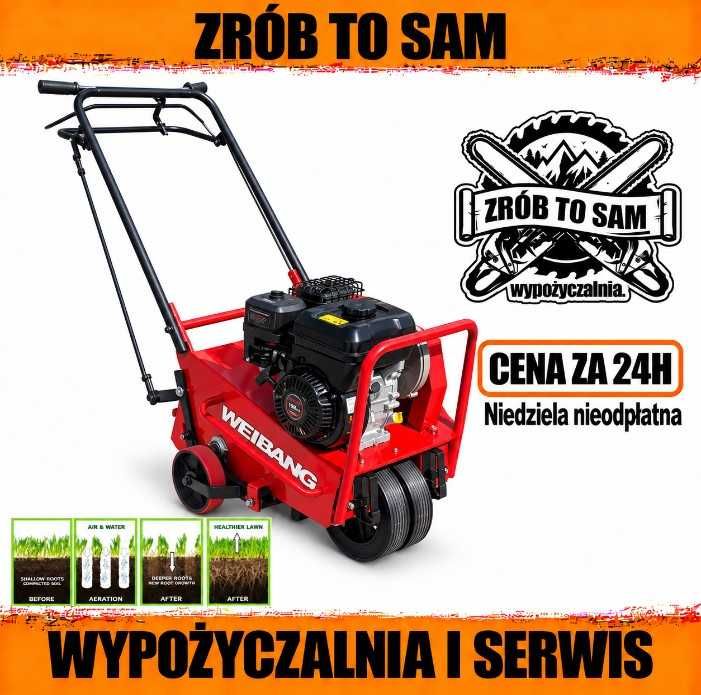 Aerator rurkowy Weibang profesionalny regeneracja trawnika trawa jak boisko profesjonal wynajem aeracja nie wertykulacja