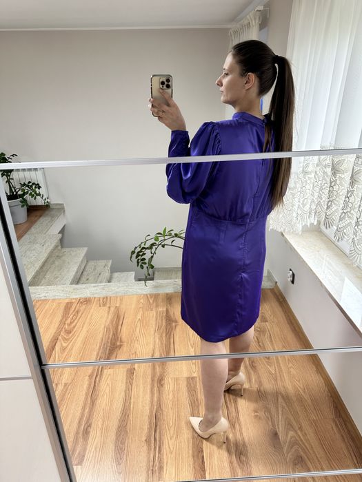 Sukienka satynowa Asos rozmiar 48/50 wesele ślub komunia