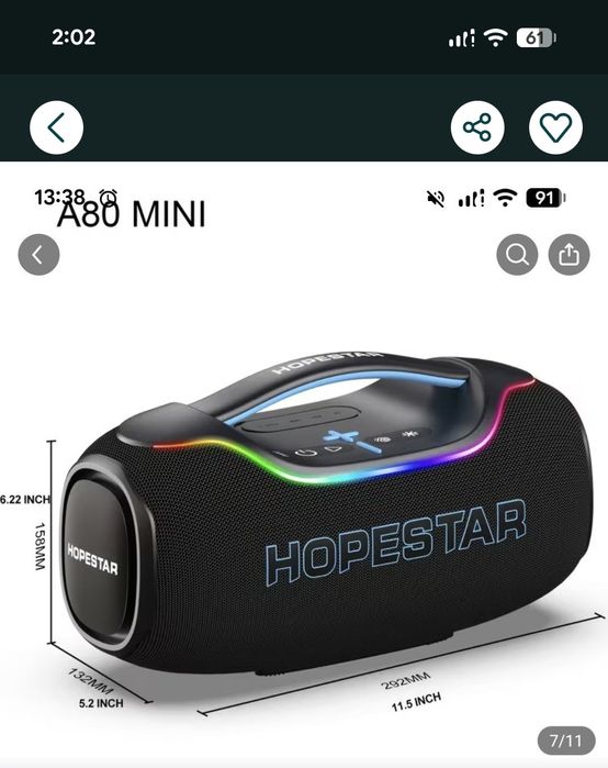 Hopestar A80 Mini Портативна bluetooth колонка