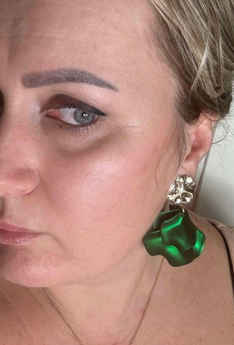 Klipsy długie wiszące akrylowe c91 - zielone
