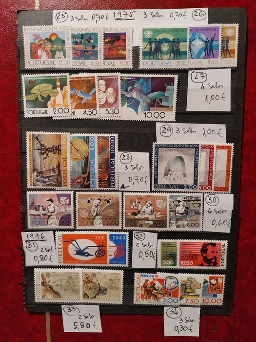 Selos Novos de Portugal -Colecções completas -1973 a 1979