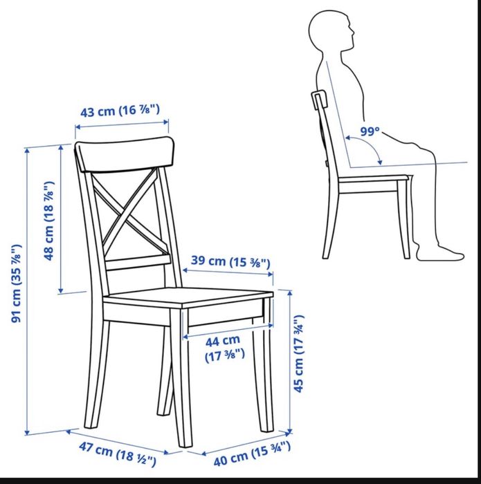 Cadeiras ikea Rosentorp com almofadas (x6)