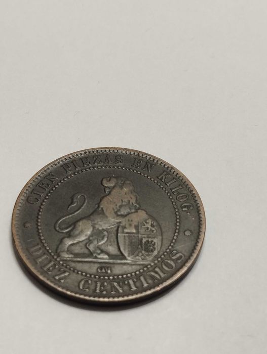 Sprzedam monetę Hiszpania 10 centymów 1870r.