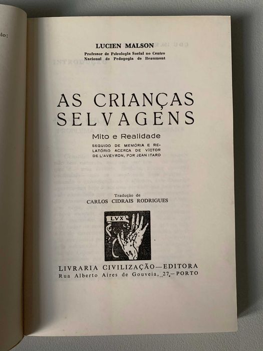 As Crianças Selvagens: Mito e Realidade, de Lucien Malson