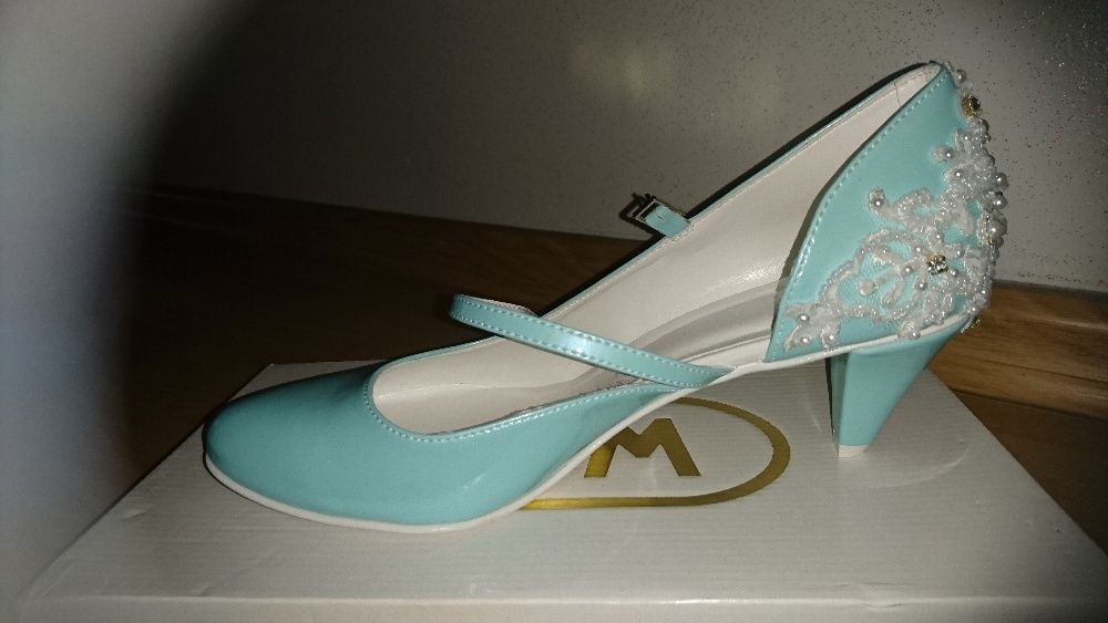 Buty ślubne Witt turkus błękit