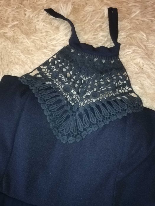 Vestido azul petróleo