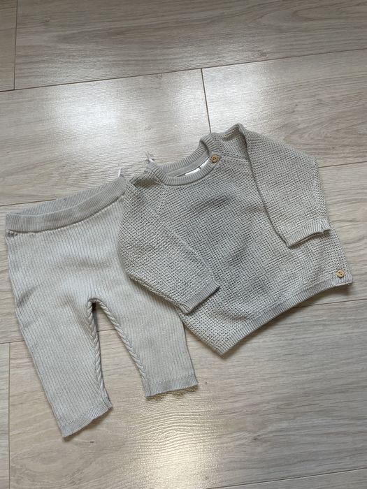 Komplet hm sweterkowy organiczna bawełna 56, 1-3m