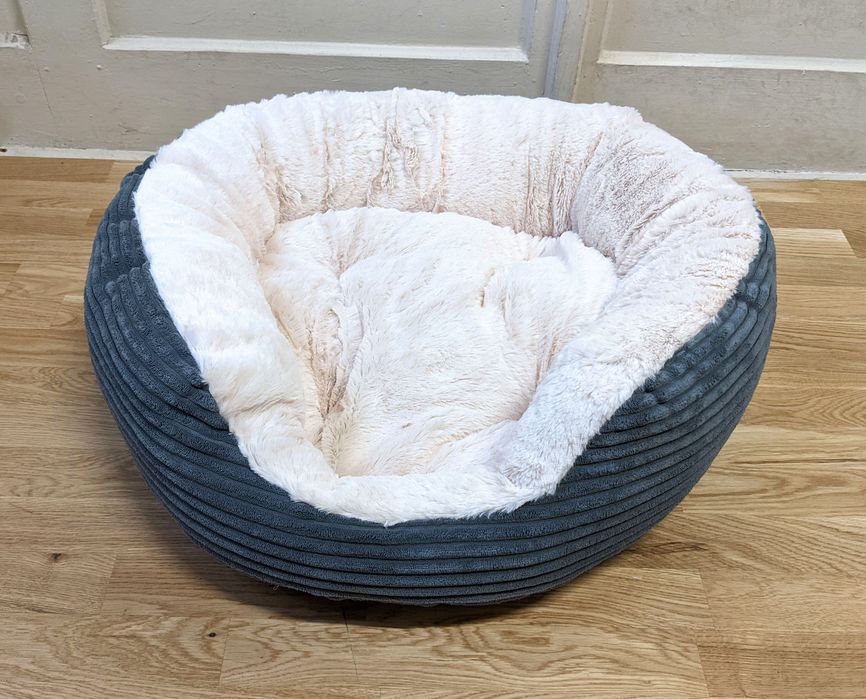 Legowisko dla Psa Cozy Cord L 81x63x18cm Plusz Ciemnoszare NOWE