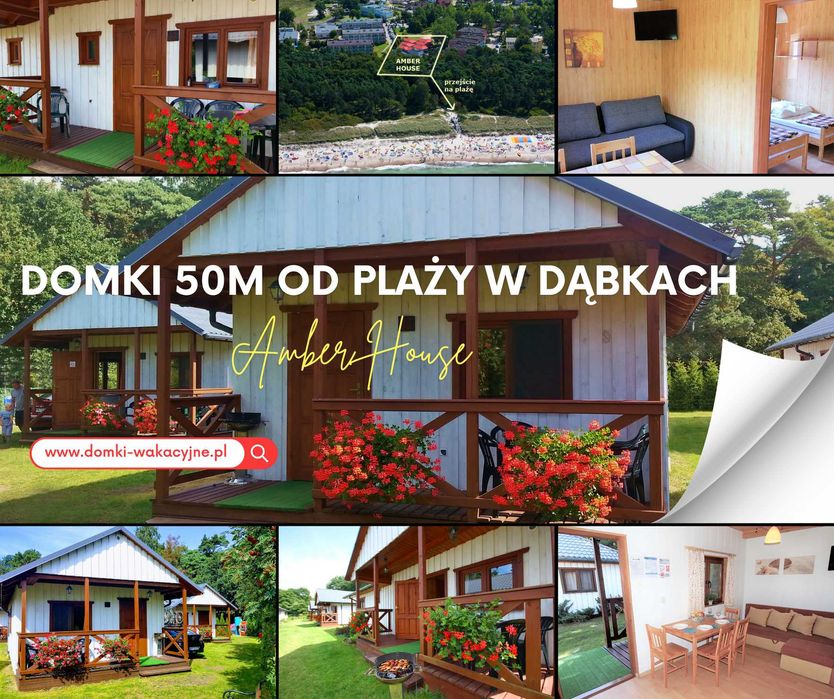 Domki nad morzem 50 m od plaży. Amber House Domki w Dąbkach 4 osobowe