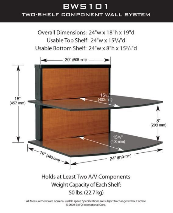 AV полка под ТВ BWS 101