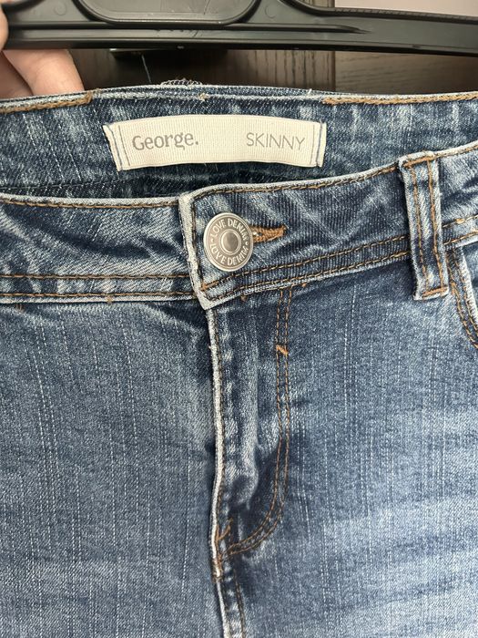 Jeansy skinny George 36 S wysoki stan rurki niebieskie