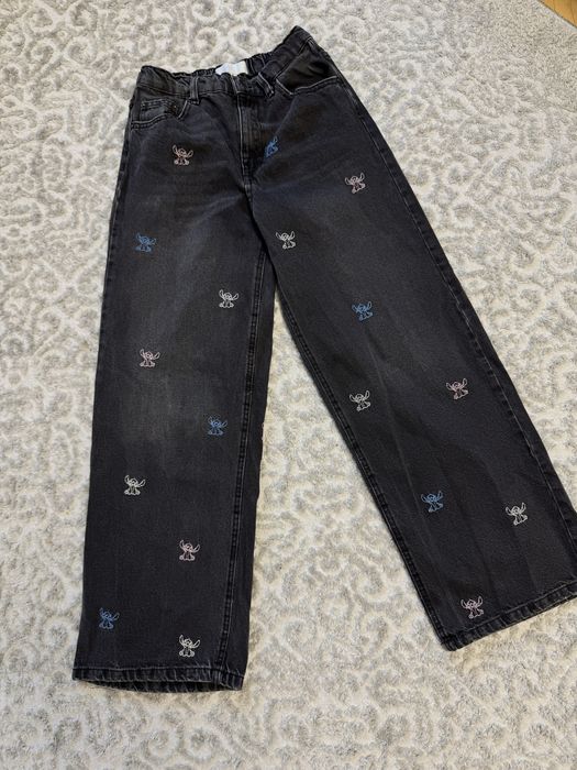Широкі джинси для дівчинки стіч stitch 164 13-14 років Zara