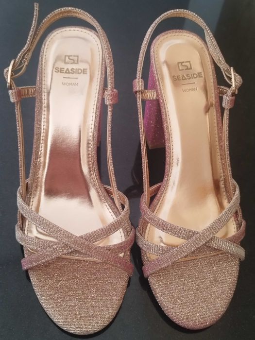 Sandália salto alto Glitter