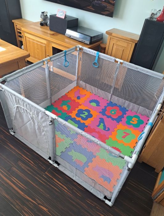 Kojec dla dzieci Suchy basen, plac zabaw 130x130 cm torba pokrowiec uchwyty