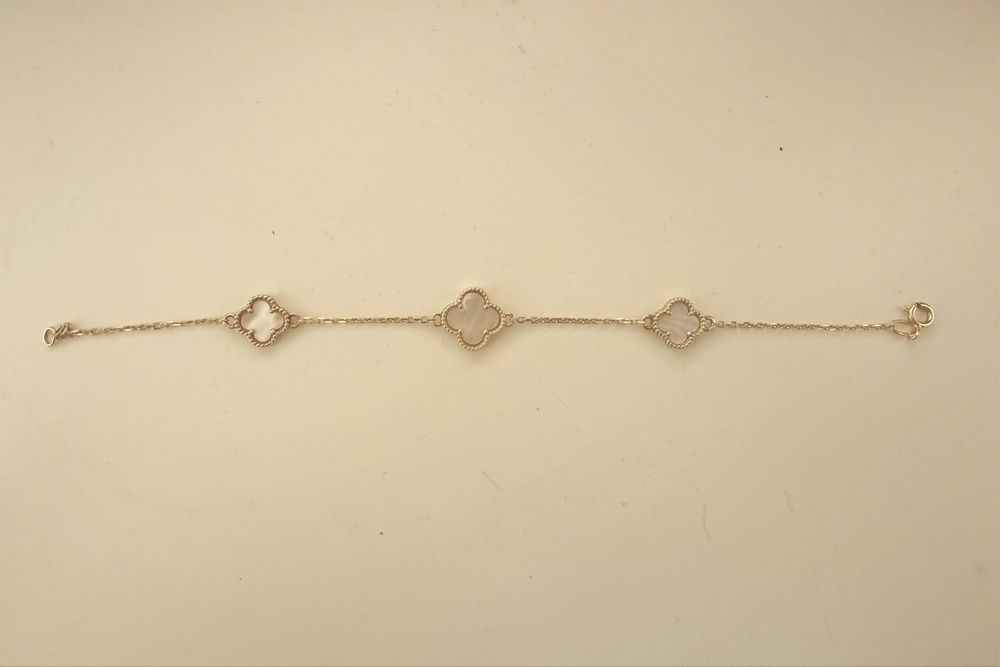 Браслет Ван Кліф клевер з перламутром