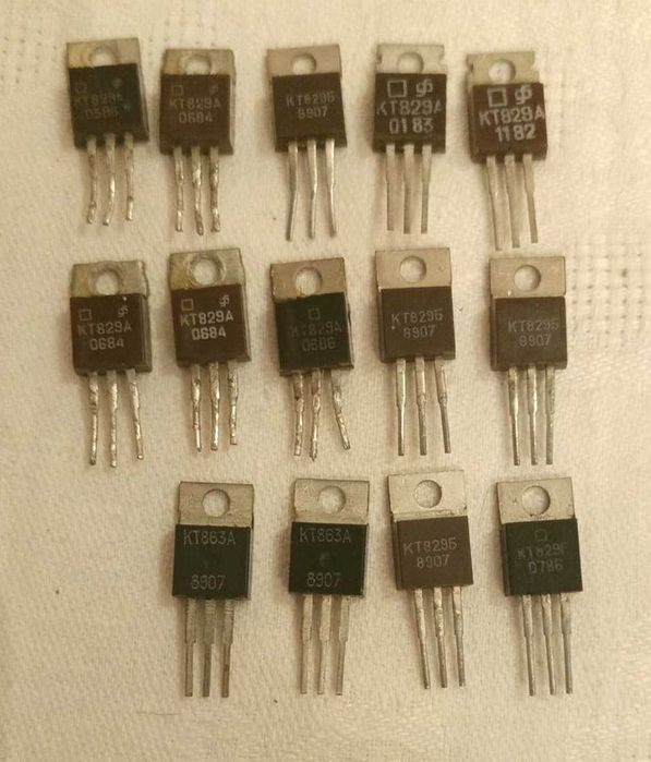 КТ819БМ,-А,Б,В,Г; КТ818А; IRF630; 808AM; 828А;834А,840А;842Б;846В;945Б