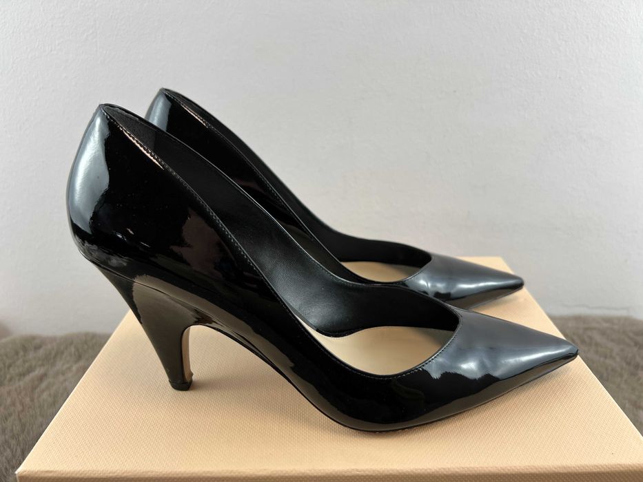 Buty damskie czarne skórzane sandały czółenka Alexandre Birman Frenchie Pump 41