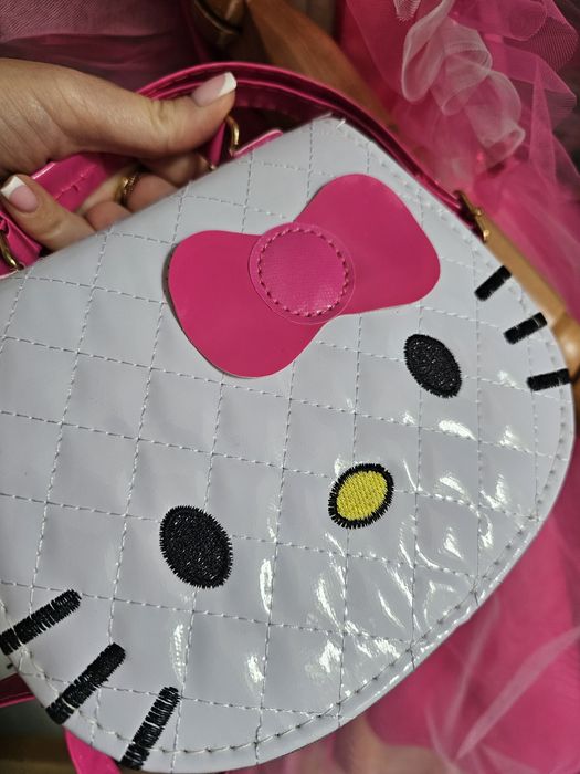 Дитяча Сумочка сумка косметичка Hello Kitty біла рожева для дівчинки