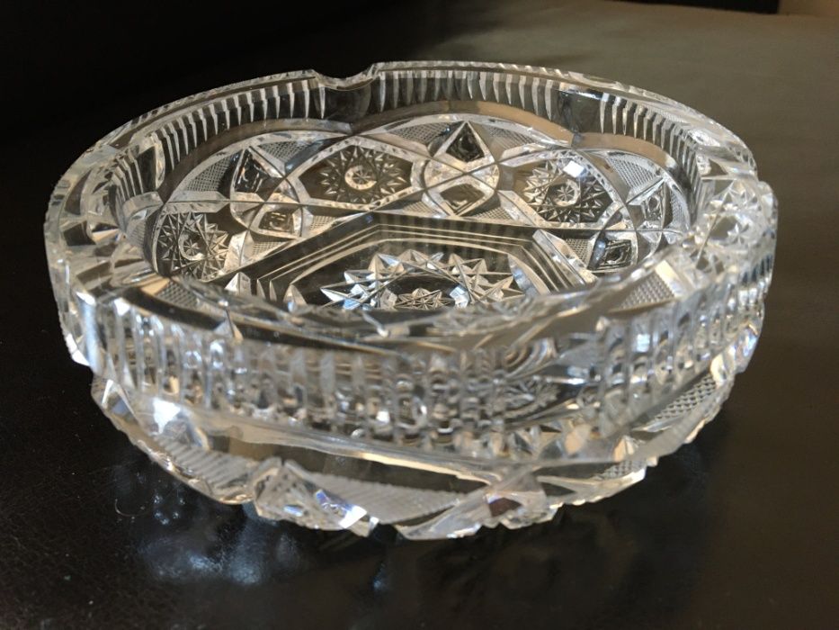 Szklana cukiernica popielniczka retro PRL