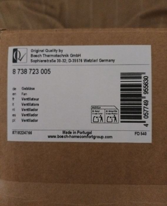 Ventilador  usado Esquentador Vulcano