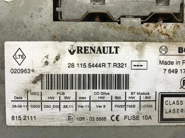 Rádio / auto-rádio OPEL Movano B Furgão (X62)