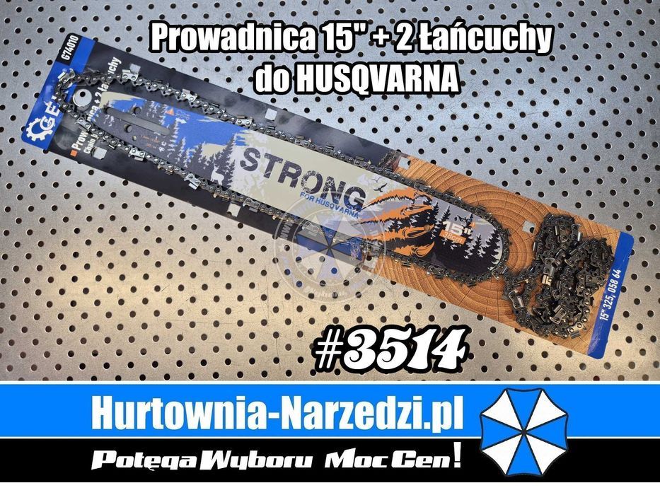 Prowadnica 15"/38cm + 2 łańcuchy 0,325 1,5mm 64 prowadnica do husqvarna prowadnica husqvarna 15 325 prowadnica do piły husqvarna