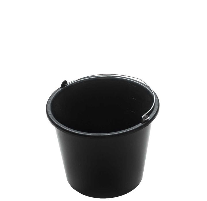 10 szt Wiadro plastikowe Budowlane Gospodarcze CZARNE 5L Z MIARKĄ