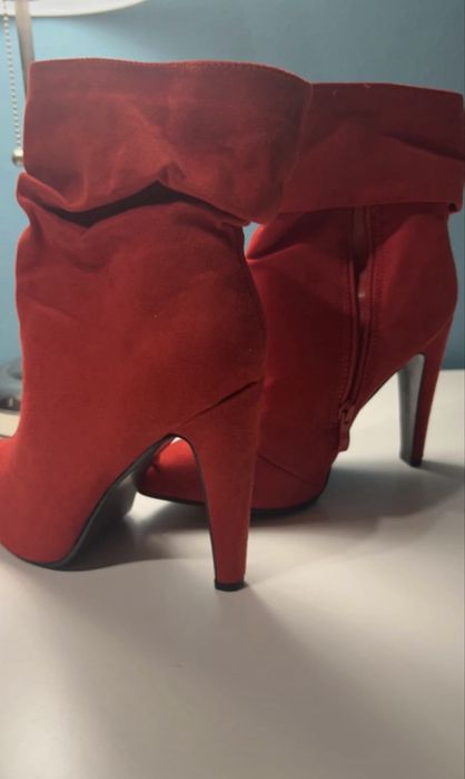 Czerwone botki zimowe #DeeZee