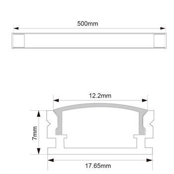 Calhas LED alumínio 50cm com fita LED 5050 Branco frio