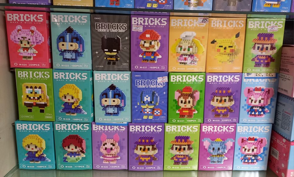 Іграшки, конструктор Bricks,Стіч,Дивні дива,Фуглер,Лабубу,Вакуку,Мішка