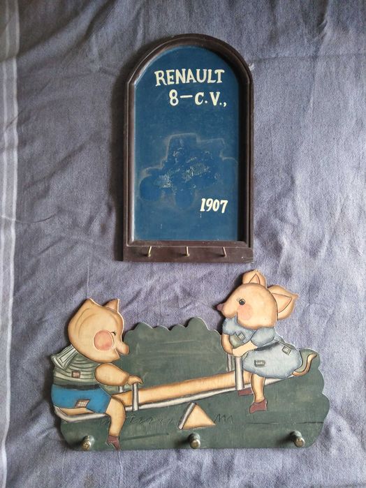 Letreiros chaveiro e cabide vintage