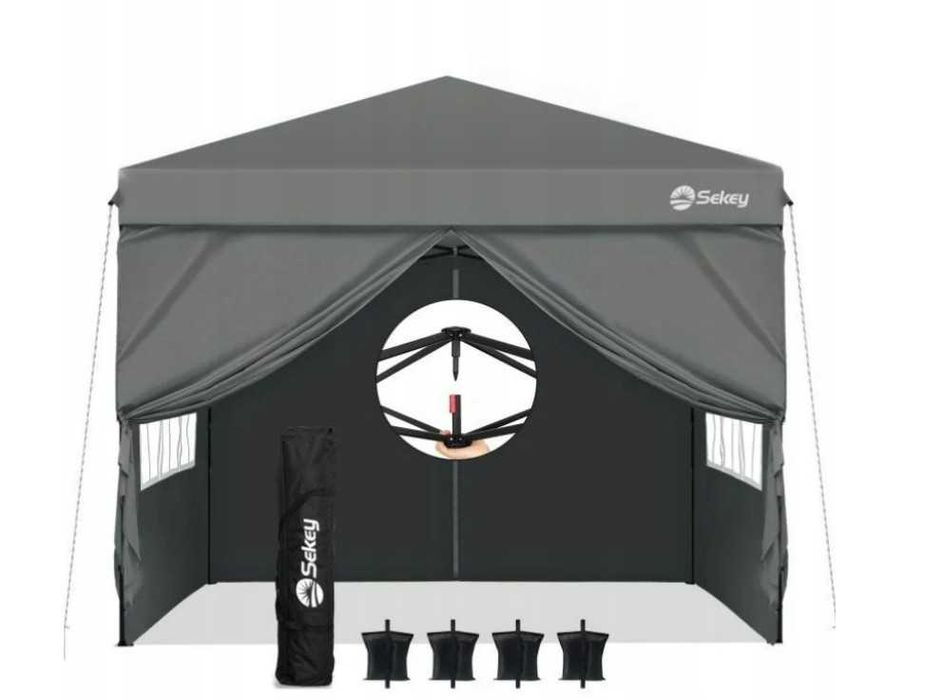 Pawilon handlowy Altana Namiot ogrodowy SZARY automatyczny GZ24 używan