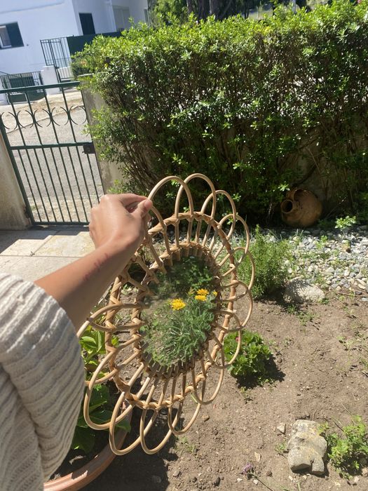 Espelho Boho de madeira Novo - M