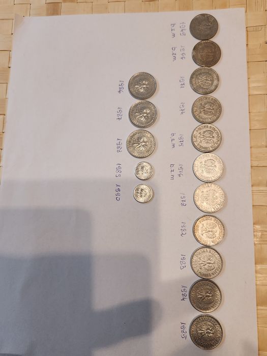 1 zł od 1949- 1990 /1 zestaw 16 szt/