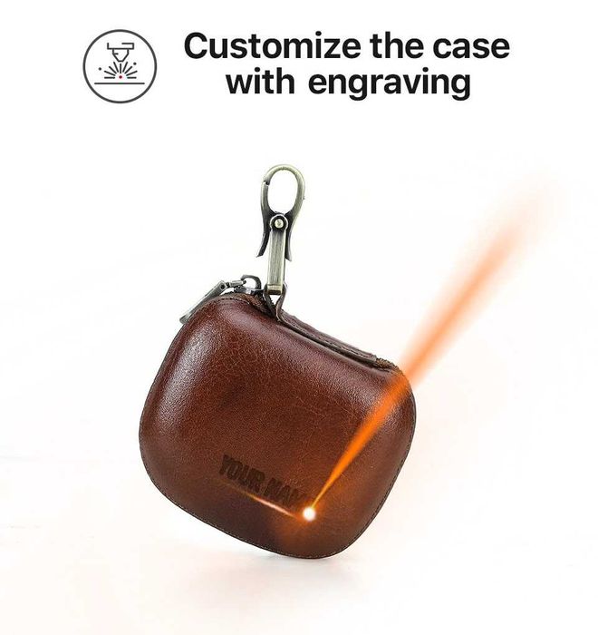 Capa para Airpods Pro3 em pele de bovino com gravação personalizada