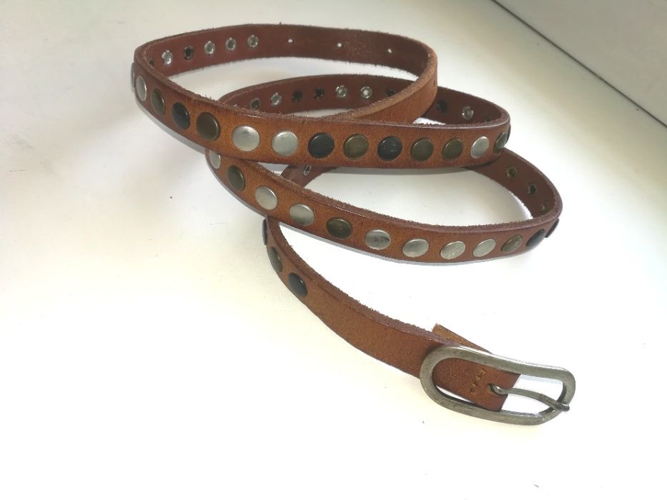 Шкіряний ремінь рудий пояс кожаный ремень