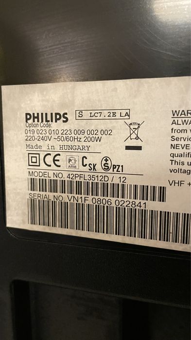 Telewizor Philips 42" 42PFL3512D/12