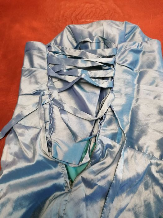 Vestido de cerimónia azul turquesa