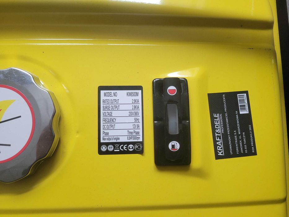 Генератор Kraft&Dele KD106 KW6500M 2.8 kVA 12/230/380V Бензин