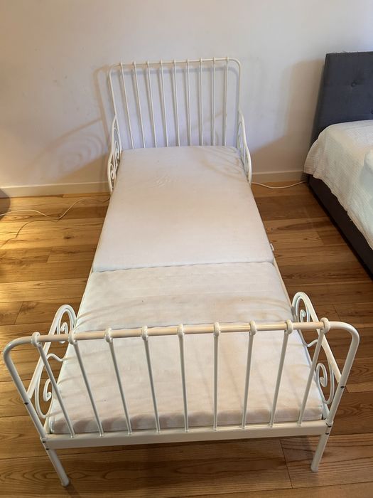 Łóżko metalowe IKEA 80x200, rosnące, z materacem