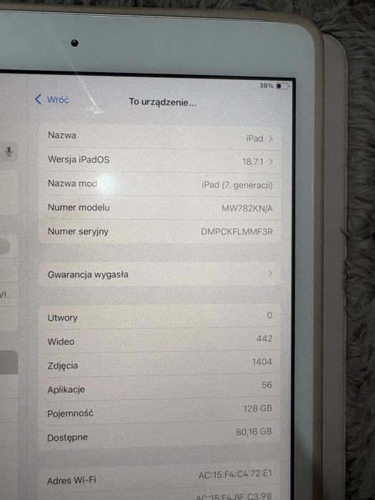 iPad (7. gen) 10,2" 128 GB / 3 GB RAM Wi-Fi Silver + Rysik + Etui | Stan bardzo dobry