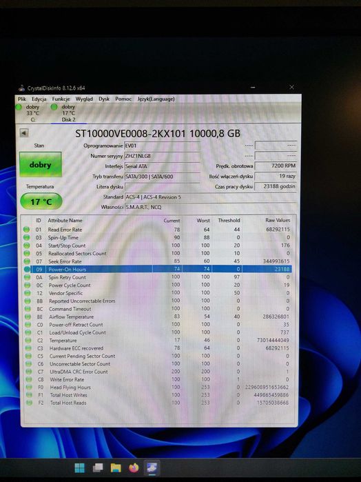 Dysk HDD Seagate SkyHawk AI 10TB SATA