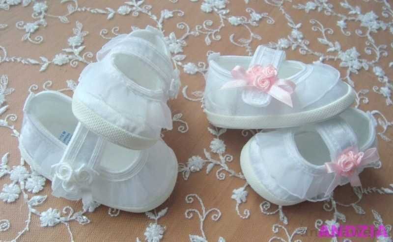 Pantofelki BUCIKI do CHRZTU buty 9,10,11,12,13 cm