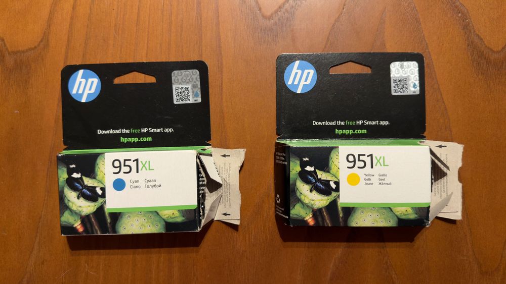 Cartuchos HP 951 Originais – Cyan e Yellow (Novos)