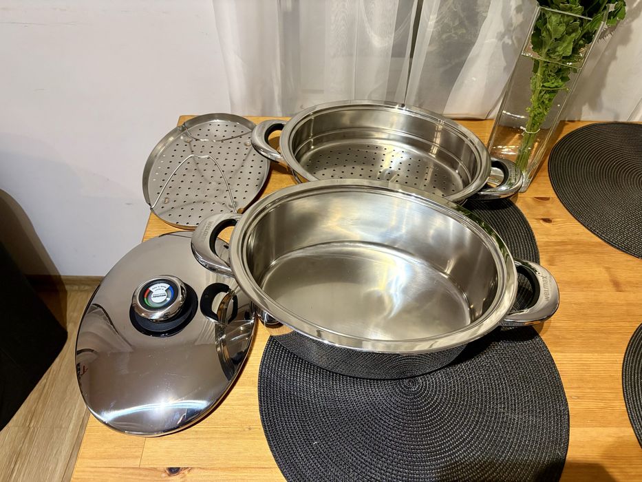 Welmax brytfanna INOX 18/10 + pokrywa z termometrem