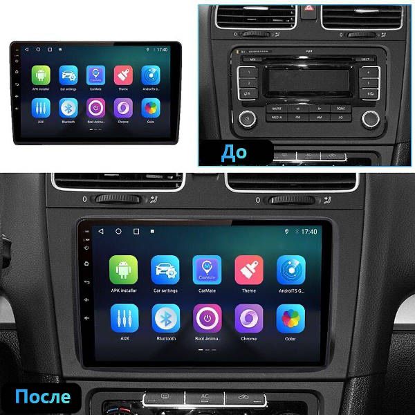 Якісна магнітола CarPlay швидкий процесор Volkswagen GOLF 6 VW Гольф 6