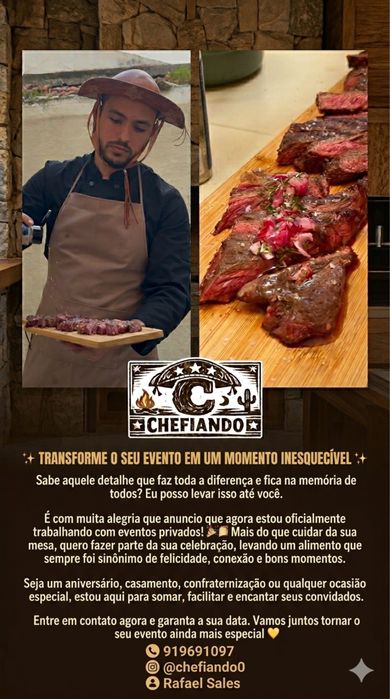 Chefiando - Chef churrasqueiro ( churrasco no seu evento)