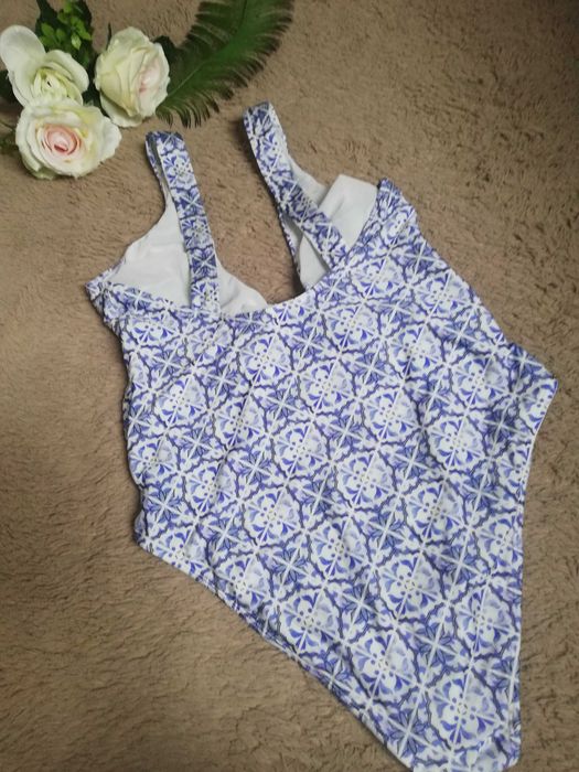 Asos Design strój kąpielowy w niebieski kafelkowy rozm. 40